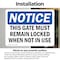 Signmission This Gate Must Remain Locked When Not In Use, 5 in W x Rectangle, Vinyl Decal OS-2PACK-NS-D-35-L-18618 - alternate 2